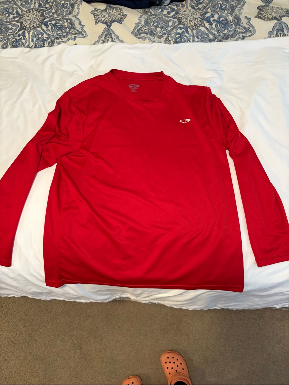 Men's Long-Sleeve Champion Performance Duo Dry Shirt - Red NWOT